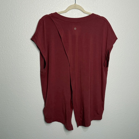 Athleta Essence Away From Body Pink Tie Back Tee Womens Large - Picture 5 of 5